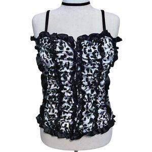 Check Me First NWT Black and White Leopard Print Bustier Women Various